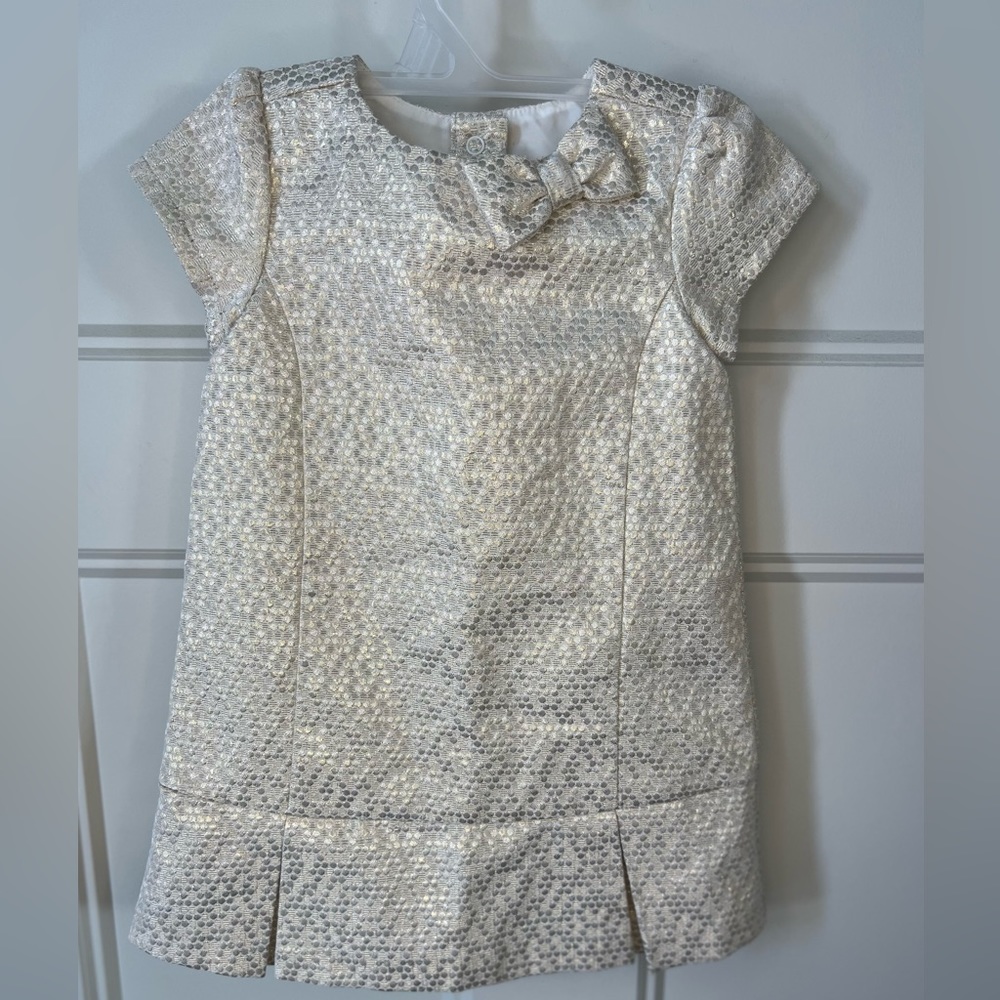 Gymboree dress Girls size 12-18 mo Gold Metallic  Portrait Party Holiday.